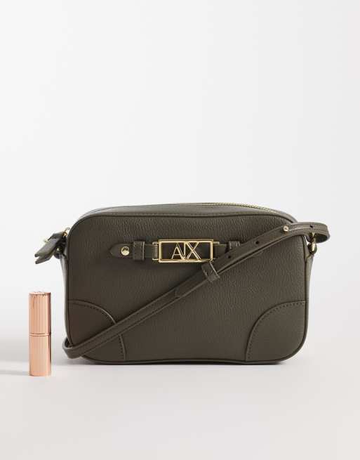 Armani Exchange Polly logocrossbodytas in kaki, 2 van 4