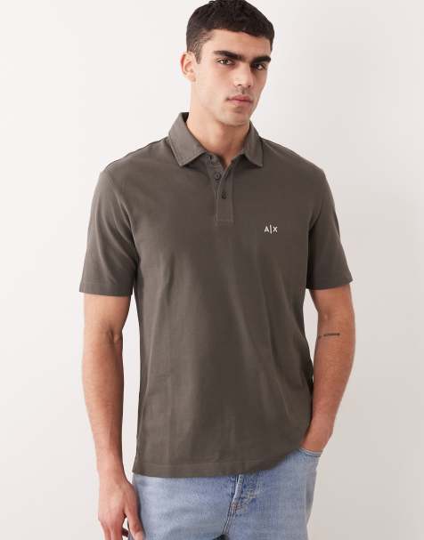 Armani Exchange - Polo à manches courtes et logo - Kaki - view 1