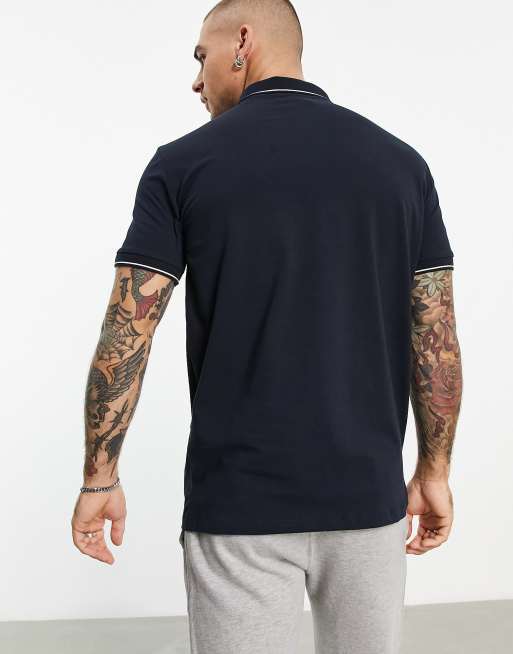 Armani Exchange - Polo avec col à logo - Bleu marine, 3 de 4
