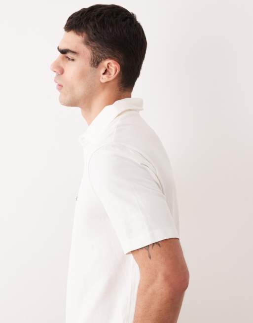Armani Exchange - Polo met korte mouwen en logo in crème, 5 van 5