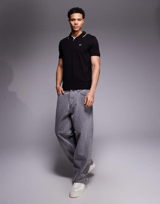 Armani Exchange - Polo met korte mouwen en logo in zwart, 2 van 5