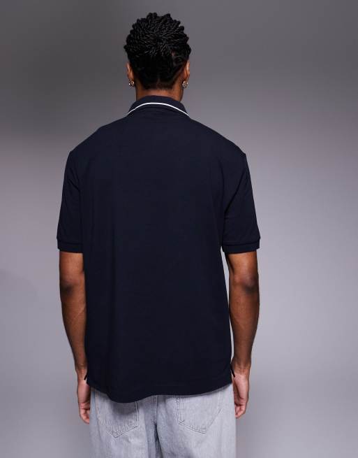 Armani Exchange - Polo met korte mouwen in marineblauw, 3 van 5