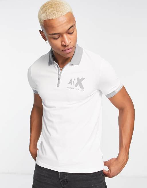 Introducir 70+ imagen armani exchange polo shirt white