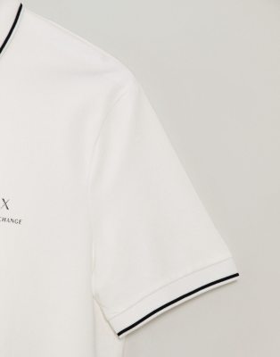armani exchange white polo shirt