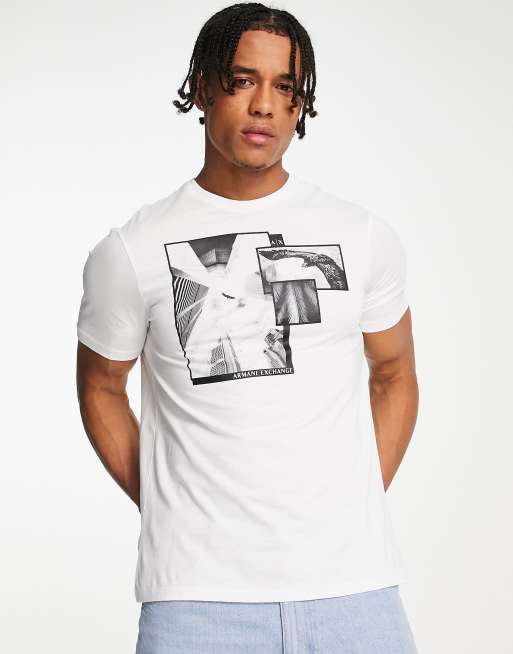 Plain white armani t shirt best sale