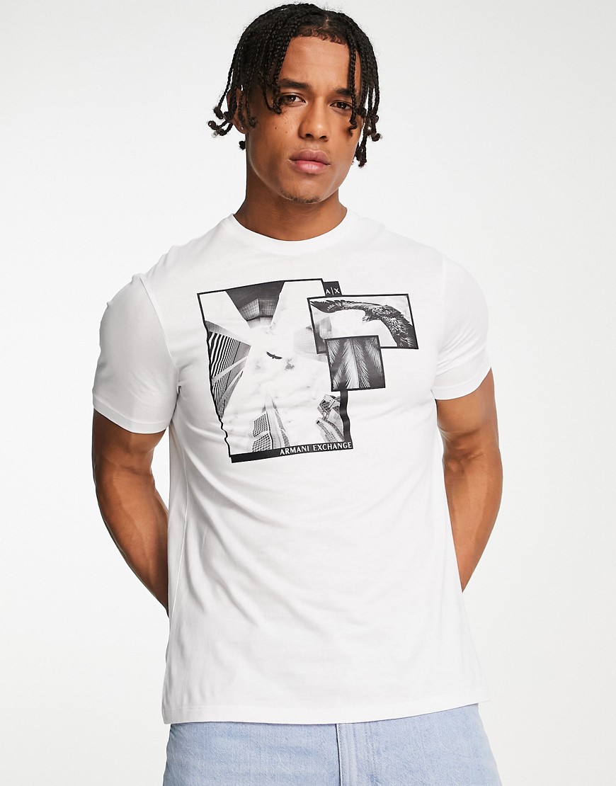 Armani Exchange print t-shirt in white