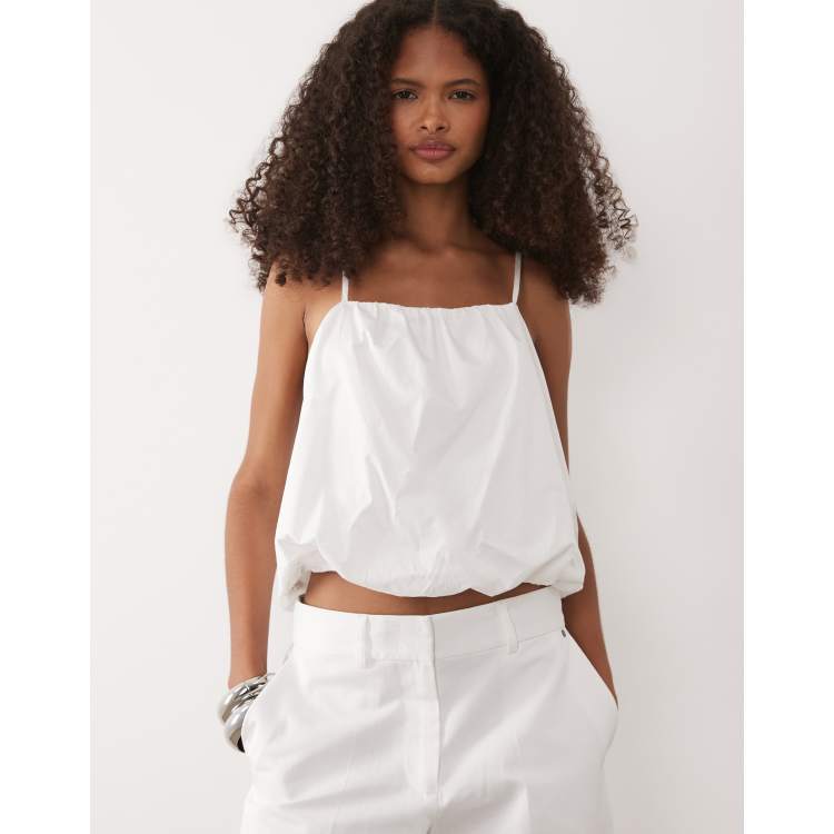 Armani Exchange puff ball top in white (part of a set) | ASOS