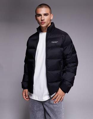 Armani Exchange Puffer Jacket In Black