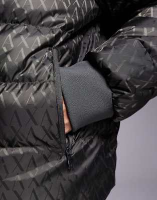 Armani Exchange Puffer Jacket In Black