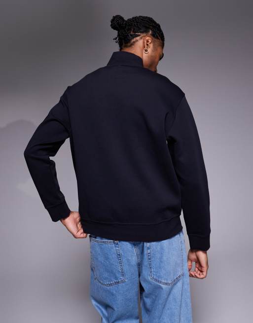 Armani Exchange – Pullover in Marineblau mit Logo und kurzem Reißverschluss, 2 von 5
