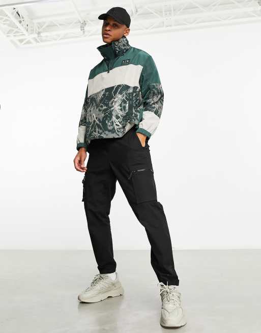 Armani Exchange quarter zip windbreaker jacket in green ASOS