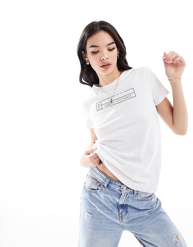 Armani Exchange - regular fit printed t-shirt in white