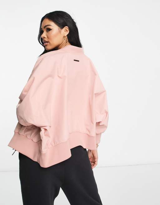 Armani Exchange relaxed fit bomber jacket in pink