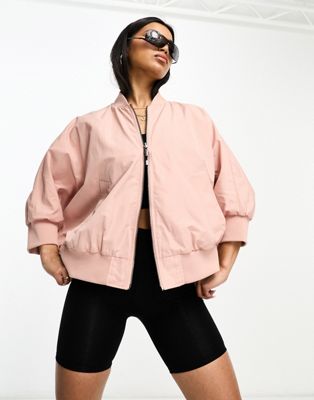 Armani Exchange relaxed fit bomber jacket in pink