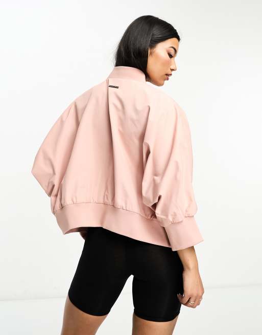 Armani Exchange relaxed fit bomber jacket in pink | ASOS