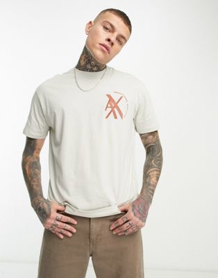 Armani Exchange relaxed fit logo t-shirt in beige