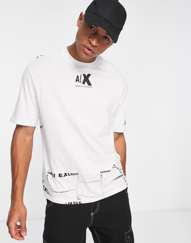 Armani Exchange relaxed fit logo t-shirt in white