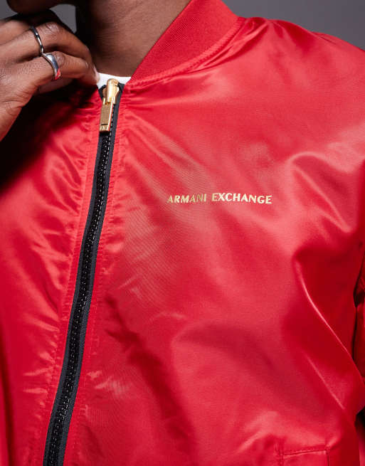 Armani Exchange reversible lunar capsule snake bomber jacket in