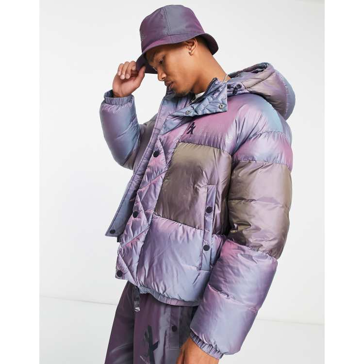 Armani Exchange reversible puffer coat in purple | ASOS