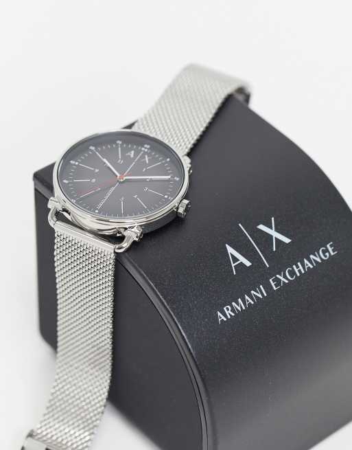 Armani exchange mesh watch sale