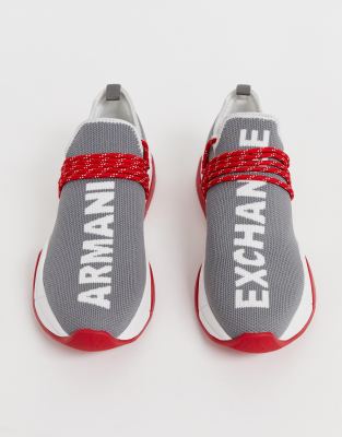 armani exchange red shoes