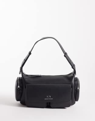 Armani Exchange - Schultertasche in Schwarz mit Logo