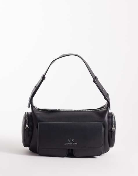 Armani Exchange – Schultertasche in Schwarz mit Logo - view 1