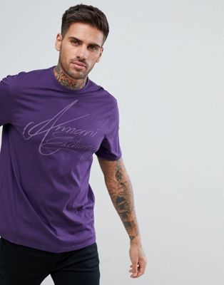purple armani exchange t shirt