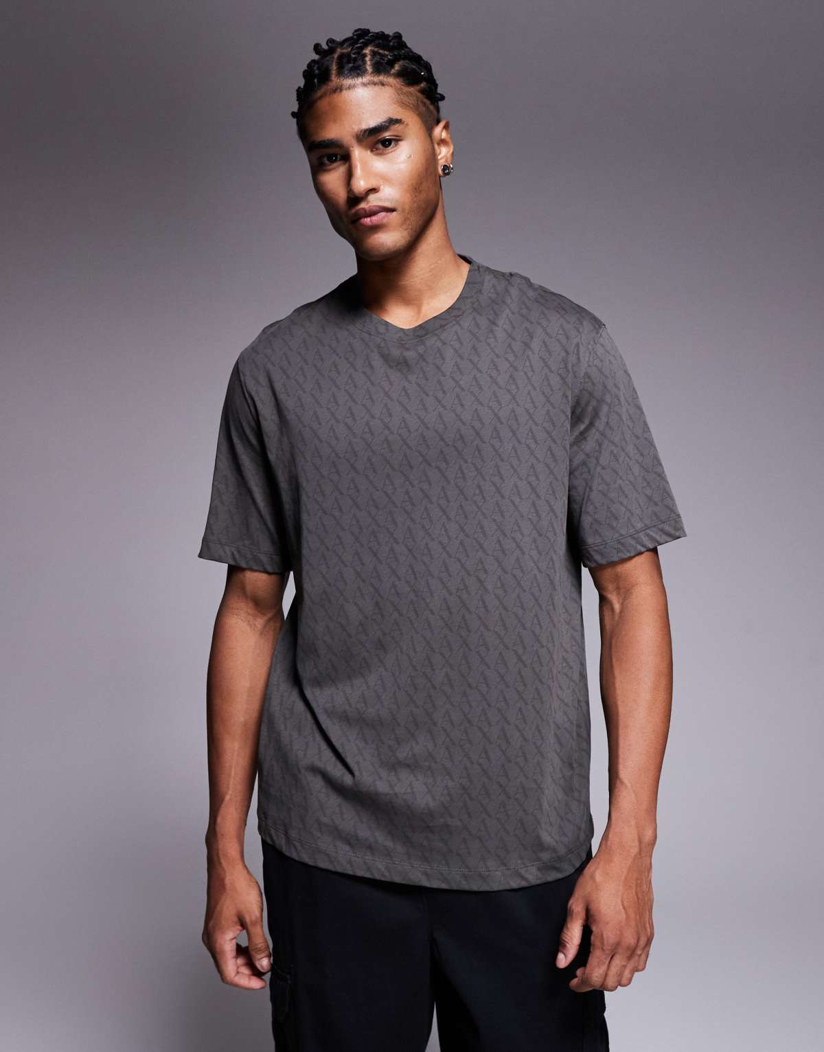 Armani Exchange short sleeve all over logo t-shirt in green