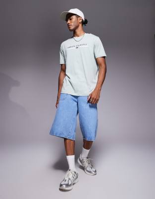 Armani Exchange Short Sleeve Central Logo T-shirt In White