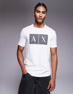 Armani Exchange Short Sleeve Central Logo T-shirt In White