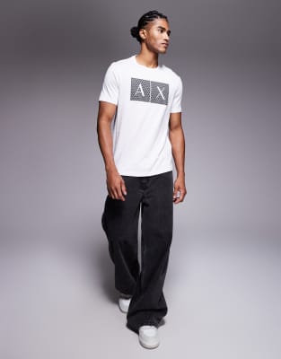 Armani Exchange Short Sleeve Central Logo T-shirt In White