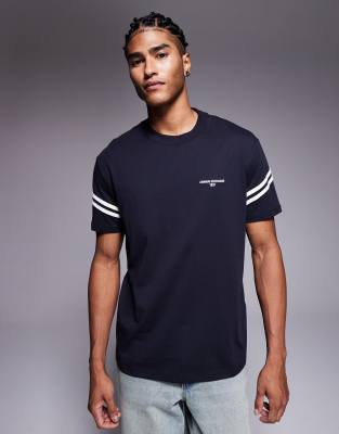 Armani Exchange Short Sleeve Logo T-shirt In Blue