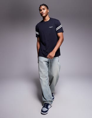 Armani Exchange Short Sleeve Logo T-shirt In Blue