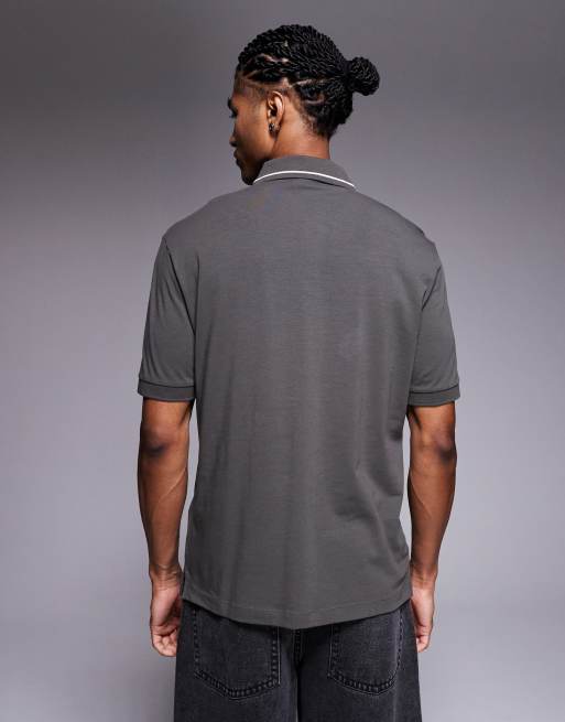 Armani Exchange short sleeve polo in green, 3 of 5
