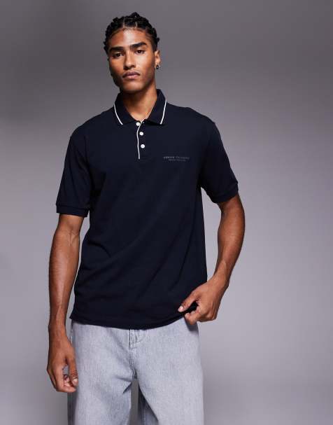 Armani Exchange short sleeve polo in navy - view 1