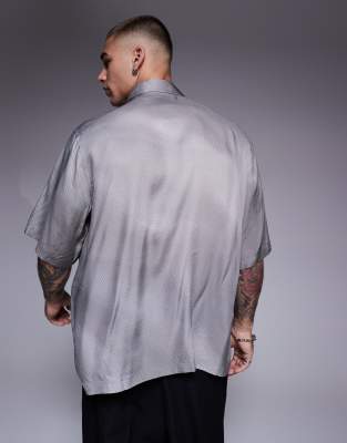 Armani Exchange Short Sleeve Printed Shirt In Gray