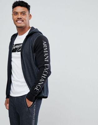 armani exchange hoodie black