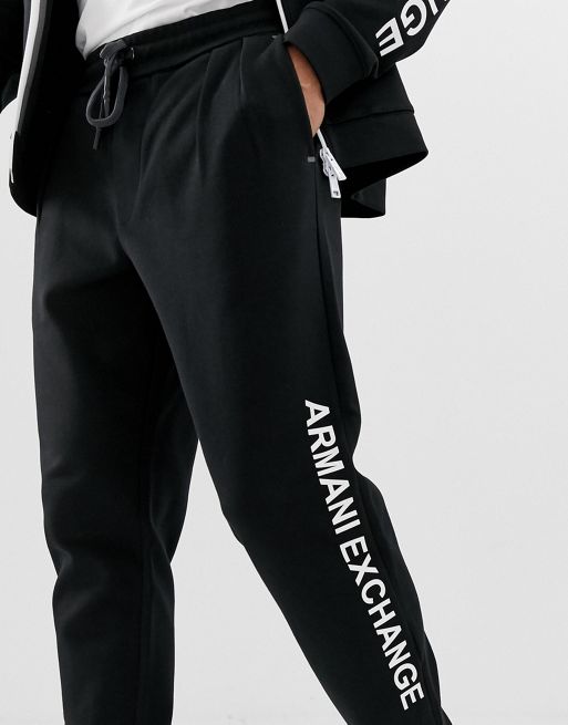 Armani Exchange side logo sweat joggers in black | ASOS