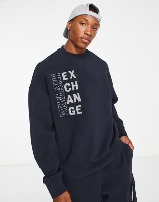 Armani Exchange side logo sweatshirt in navy ASOS