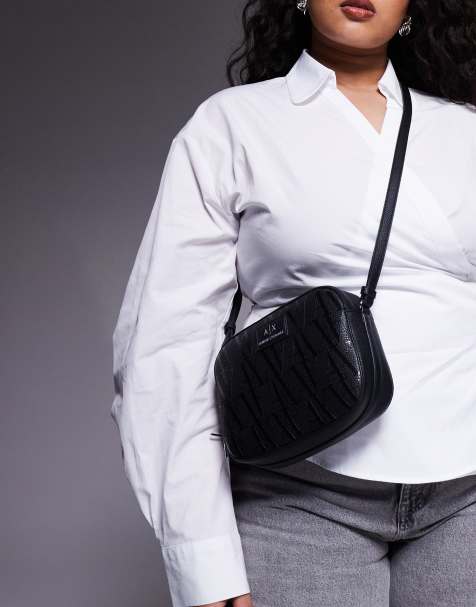 Armani Exchange - Silvye - Sort crossbody-taske med monogram - view 1