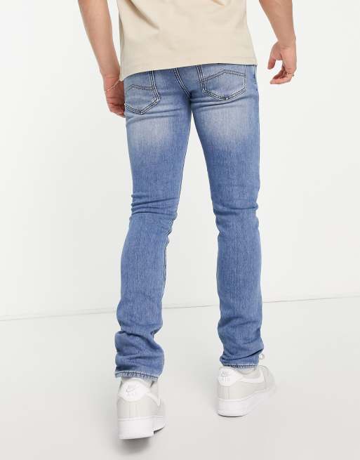 Armani Exchange skinny fit jeans in light wash blue | ASOS