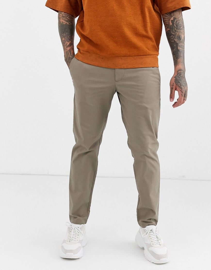 Armani Exchange slim fit chinos in stone