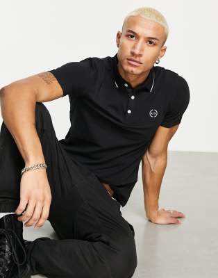 armani exchange black polo