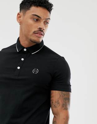 armani exchange black polo