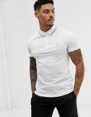 armani exchange white polo shirt