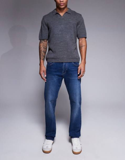 Armani Exchange slim jeans in mid wash blue - view 1