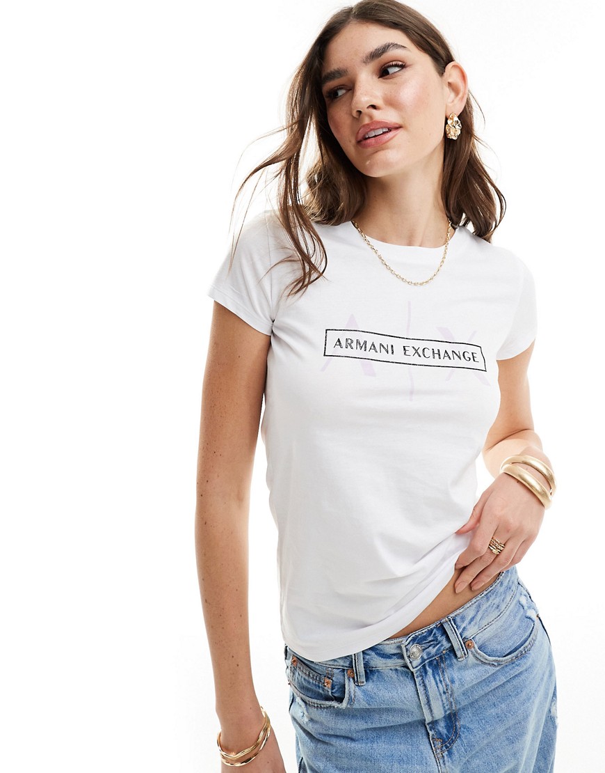 Armani Exchange slim t-shirt in white
