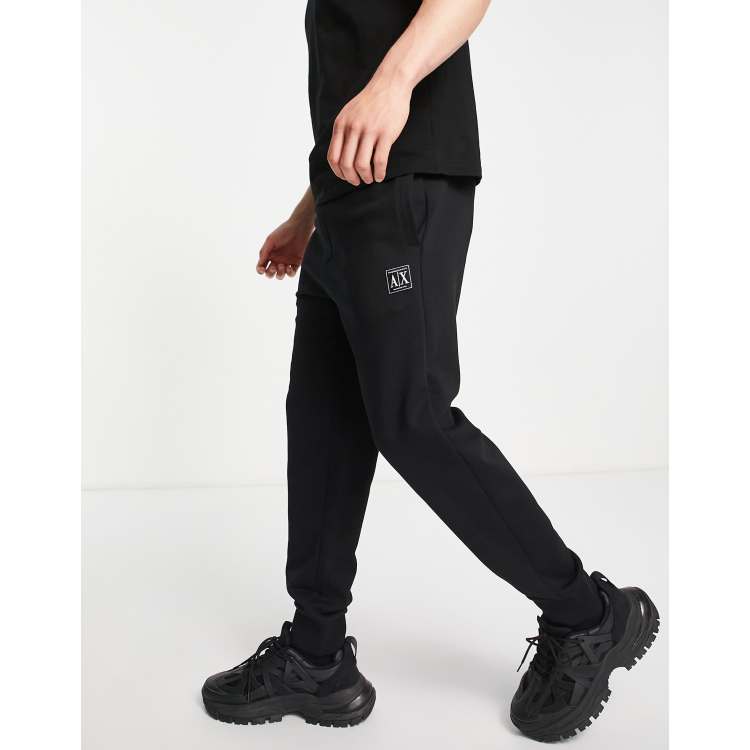 Armani Exchange small box AX logo print joggers in black | ASOS