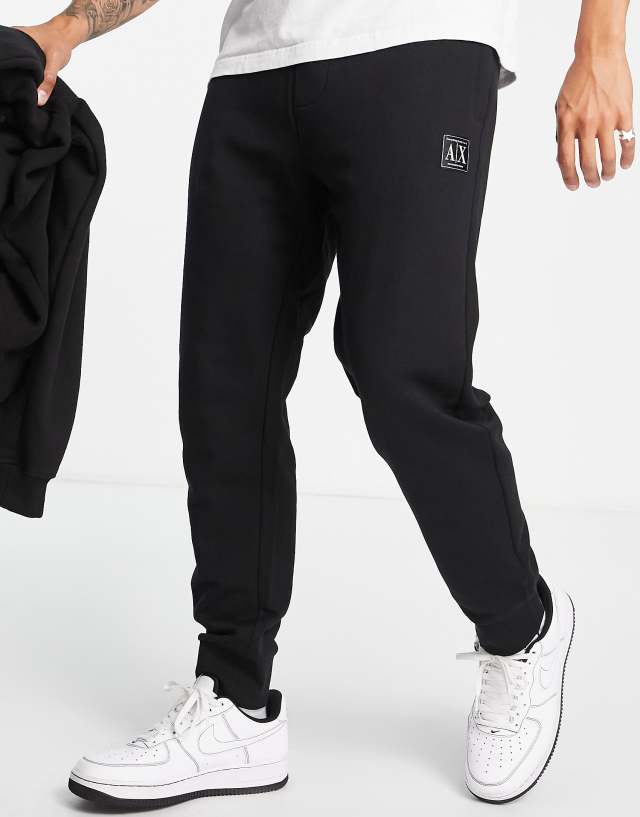 Armani Exchange small box AX logo print sweatpants in black SUIT 2